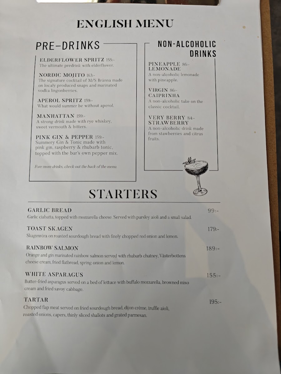 Menu - M/s Bränna photo 1